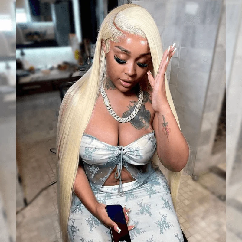 Blonde 613 Bone Straight 200 Density 13x4 Lace Front Hair Weave Wig - Image 5