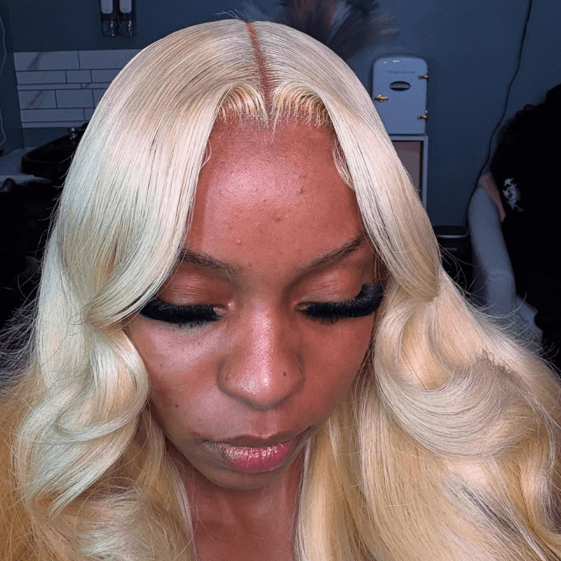 SZC 200 Density 613 Blonde 13x4 HD Lace Front Body Wave Human Hair Wig - Image 4