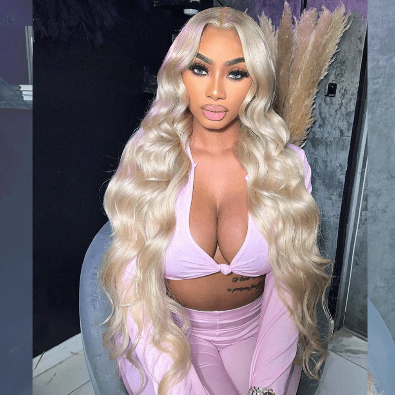 SZC Long 613 Blonde Body Wave 200 Density Lace Front Human Hair Wig - Image 5