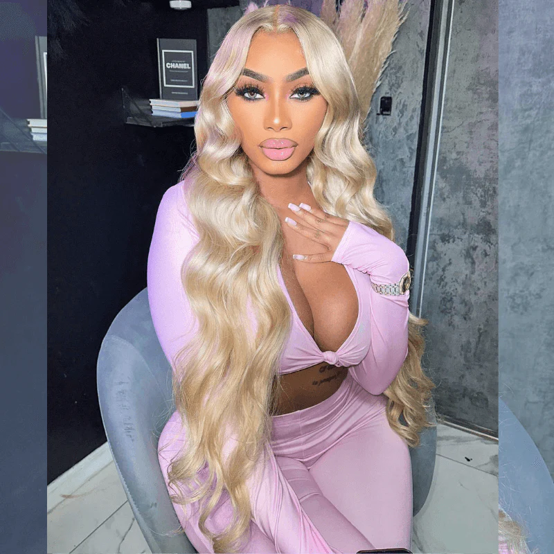 SZC Long 613 Blonde Body Wave 200 Density Lace Front Human Hair Wig - Image 6