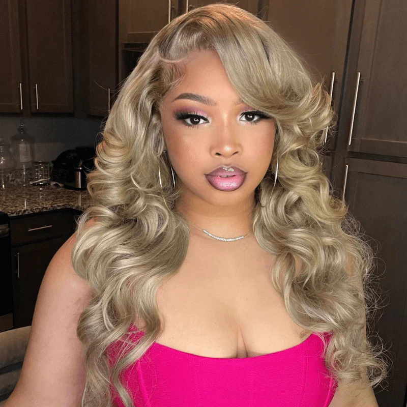 SZC Platinmu Strawberry Honey Blonde 13x4 Lace Front Virgin Hair Wig - Image 4