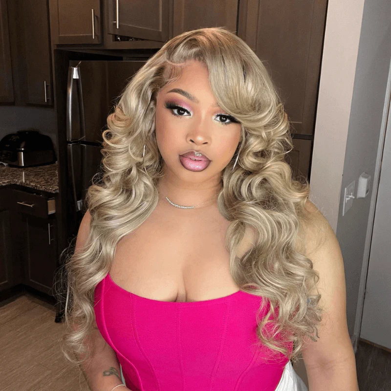 SZC Platinmu Strawberry Honey Blonde 13x4 Lace Front Virgin Hair Wig - Image 5