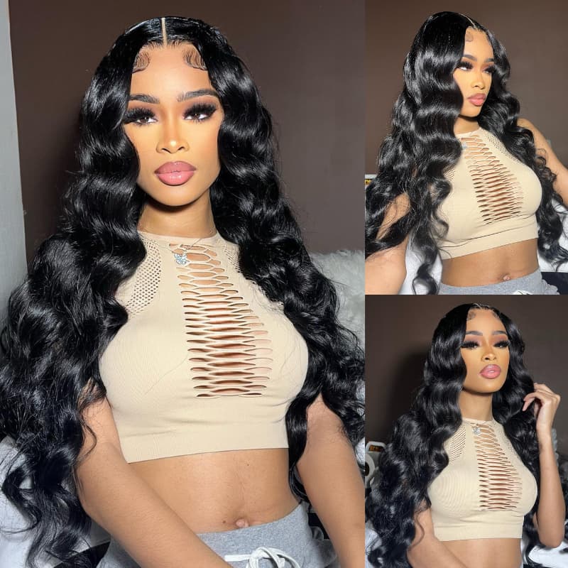 SZC Straight Body Water Wave Deep Burmese Curly 13x4 Lace Front Human Hair Wigs - Image 5