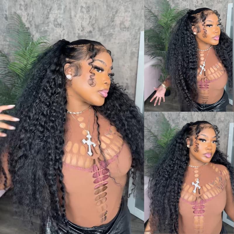 SZC Straight Body Water Wave Deep Burmese Curly 13x4 Lace Front Human Hair Wigs - Image 6