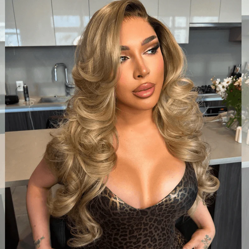 SZC Strawberry Golden Blonde Body Wave 13x4 Lace Frontal Human Hair Wigs - Image 5