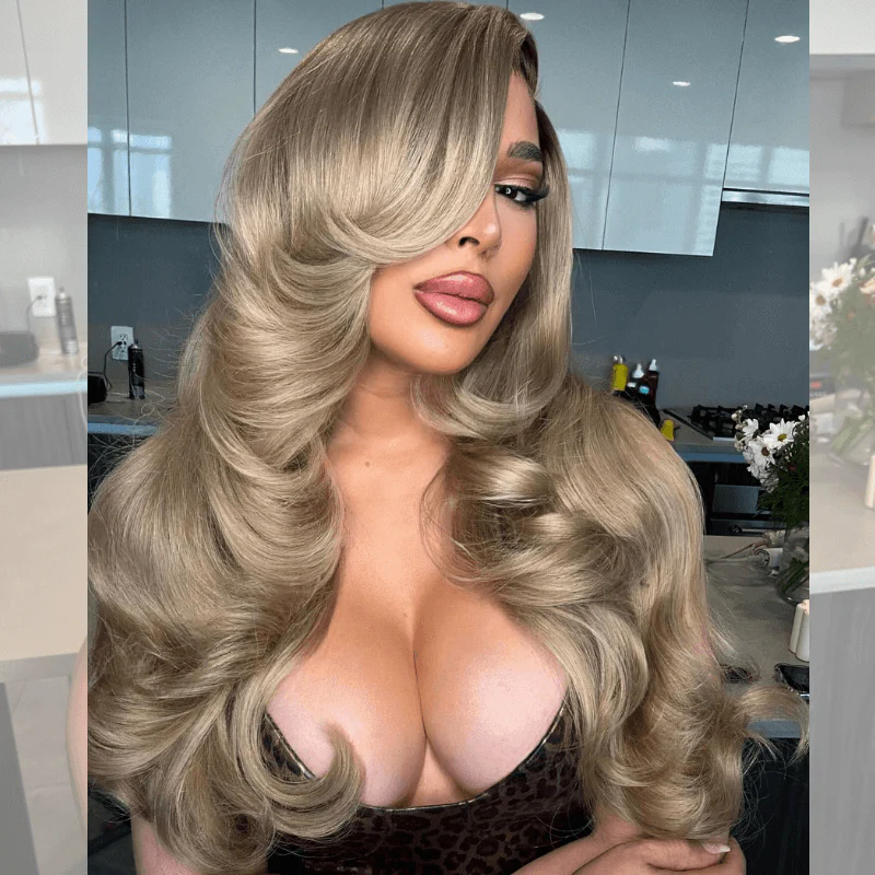 SZC Strawberry Golden Blonde Body Wave 13x4 Lace Frontal Human Hair Wigs - Image 6