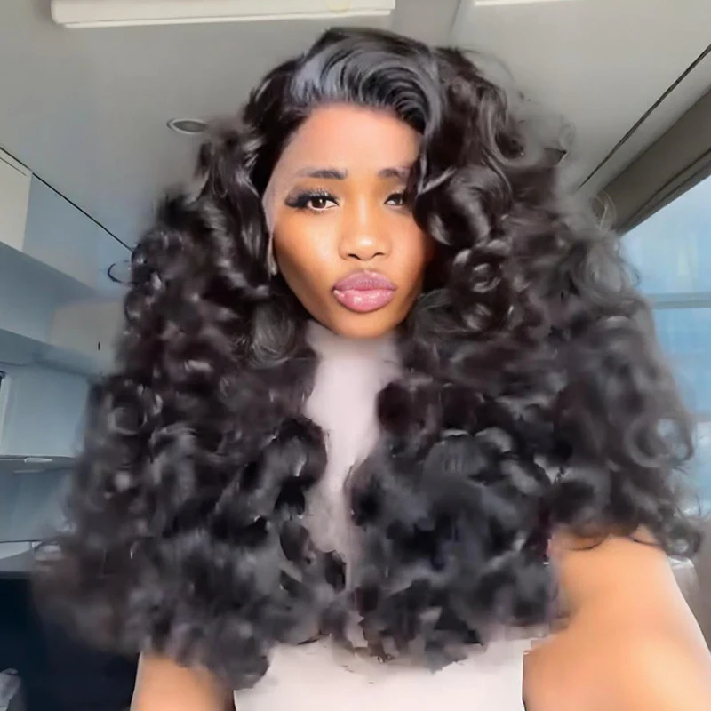 SZC Voluminous Bouncy Loose Curls 13x4 Lace Front Human Hair Wig 250 300 Density - Image 3