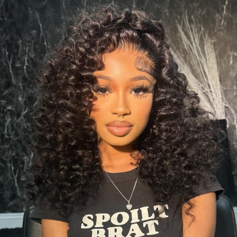 SZC Voluminous Tight Curly 13x4 Lace Front Human Hair Wig 250 300 Density - Image 5