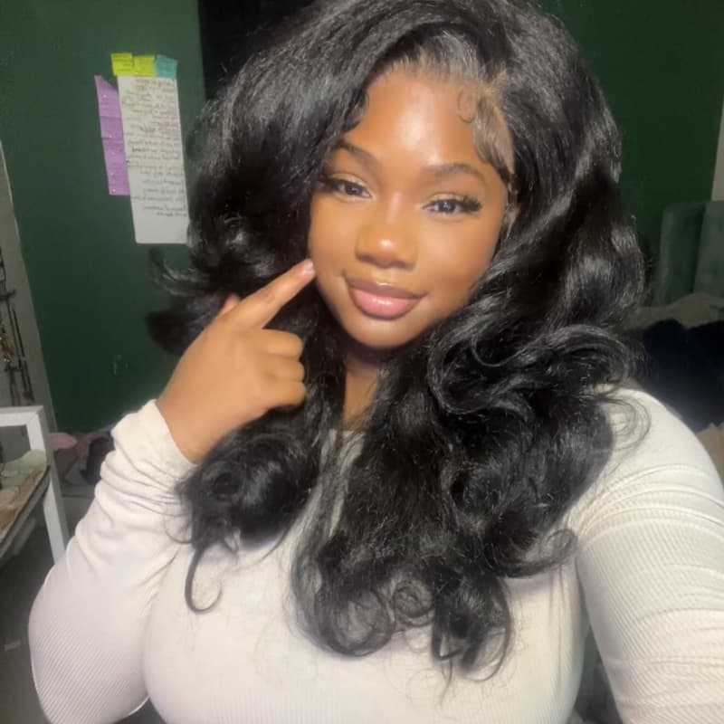 SZC Yaki Natural Loose Wave 13x4 Lace Front Human Hair Wig 300 Density - Image 3