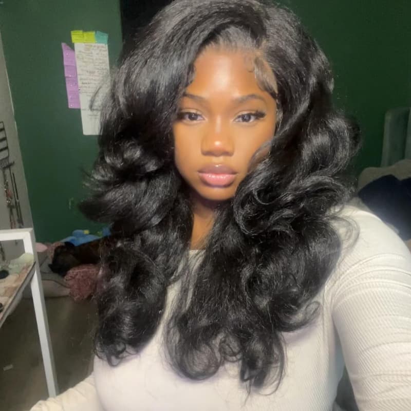 SZC Yaki Natural Loose Wave 13x4 Lace Front Human Hair Wig 300 Density - Image 5